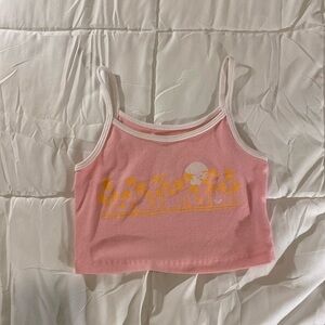 Roxy cropped tank top with palm trees